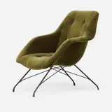 Martin Eisler & Carlo Hauner, Conchinha lounge chair, c. 1955, microfiber upholstery, enameled iron