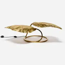 Tommaso Barbi, Leaf table lamp, c. 1970, brass