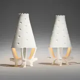 Adolf Wamper, Table lamps, pair, 1949, porcelain