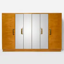 Gio Ponti, Armoire, 1947, bleached mahogany, brass, mirrored glass, lacquered wood