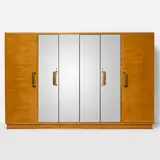 Gio Ponti, Armoire, 1947, bleached mahogany, brass, mirrored glass, lacquered wood