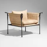 Ingrid Donat, Caryatides armchair, 2003, patinated bronze, original canvas upholstery