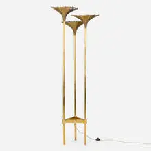 Nucci Valsecchi, Papyrus floor lamp, c. 1975, brass