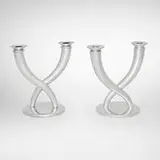 Gio Ponti, Gallia candelabra, set of two, silver-plated metal