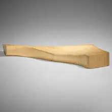 Zaha Hadid, Prototype Glacier bench, 2000, plywood with natural finish in two parts