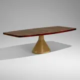 Jorge Zalszupin, Guanabara dining table, 1959, rosewood, leather upholstery over wood