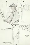 Shopping at Thraw Bawn by Jack Butler Yeats, pencil, ink and watercolour, offered Dec 2017