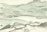Coastal landscape by Jack Butler Yeats, pencil, ink and watercolour, offered Dec 2017