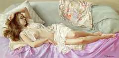 Valeriy Shishkin, Reclinging beauty, oil on canvas