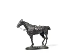John Willis Good, 'The Tired Hunter', a patinated bronze equestrian model, patinated bronze