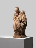 Jules Dalou, terracotta figural group of 'Boulonnaise Allaitant son Enfant (A seated figure of a mother nursing her baby)', terracotta