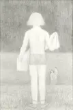 Richard Eurich A.R.A., 'Girl on beach', pencil
