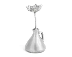 Clive Barker, Flower in jug, polished aluminium