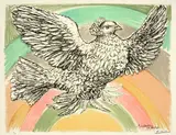 Colombe volant (à l'arc-en-ciel) by Pablo Picasso, 1952, Farblithographie auf Velin, sold Nov 2010