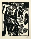 Heuernte by Karl Schmidt-Rottluff, 1921, Holzschnitt auf Japan, sold May 2013