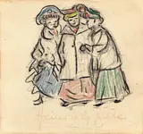 Drei Freundinnen by Heinrich Zille, Farbkreide auf Papier, sold Jun 2013