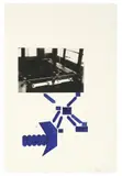 Barry Le Va, Study for Sculpture (Köln), 2000, Photograph and blue India ink on nacreous paper