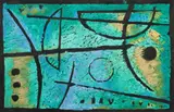 Hans Kuhn, Grünes Spiel, 1963, Öl und Sand auf Leinwand