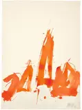 Markus Prachensky, Aus der Serie: „Solitude, 1964, Tuschpinsel in Rot auf Velin