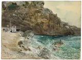 Franz Skarbina, Am Strand auf Capri