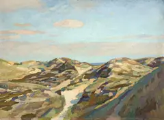 Udo Peters, Dünenlandschaft (Kampen auf Sylt), Öl auf Holz