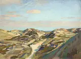 Udo Peters, Dünenlandschaft (Kampen auf Sylt), Öl auf Holz