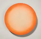 Rupprecht Geiger, Zimmerauge, 1972, Acrylspritzlackfarbe auf Aluminiumscheibe, auf Aluminiumkalotte montiert. Ø 49,5 cm (19 ½ in.)