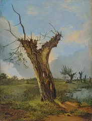 Baumstudie by Karl Friedrich Schulz, 1830, Öl auf Papier, auf Pappe aufgezogen, sold Nov 2011