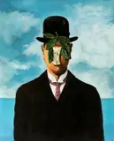 Dimos Skoulakis, Kommentar zu Magrittes “The Lost Great War”, 1998, Öl auf Leinwand