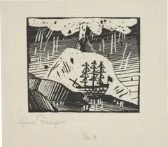 Lyonel Feininger, Vulkan, 1921, Holzschnitt auf Japanbütten