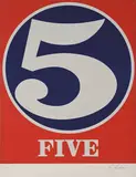 Five (from Numbers) by Robert Indiana, 1968, Serigraph, sold Oct 2011