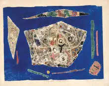 Michael Ponce de Leon, Enchanted Mountain, c. 1960, Collograph