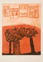 Helena Markson, Hampstead Pond, c. 1965, Etching
