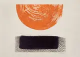 Derrick Greaves, Untitled (Composition in orange and black), c. 1965-1975, Etching