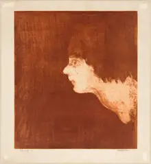 John Paul Jones, Red Lady, 1960, Intaglio in color