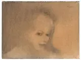 John Paul Jones, Untitled (Portrait of a girl), 1960, Watercolor and ink on Arches