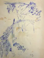 Scot Cummings, Untitled (10), c. 1964, Each pencil on paper and ink on paper