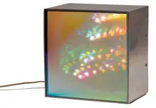 Chuck Prentiss, Kinetic Box, circa 1969, Stainless steel with lights