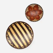 Gianfranco Angelino, Vessels, set of two, wood, epoxy, maple, Gabon ebony