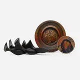 Collection of three works by Douglas Fisher and Joël Urruty David Nittmann, 2008, 2010, pigmented maple, poplar, ebonized wood, sold Jul 2023