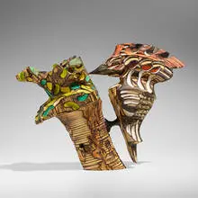 Derek Weidman, Woodpecker, 2015, holly, pigments