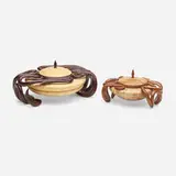Gary Sanders, Suspended boxes, set of two, 2006, king wood, box elder, curly maple, cocobolo