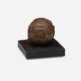 Jacques Vesery, Junkyard Dog Ball (from the Diversity in the Round series), 2008, carved and textured cherry, honey locust, acrylic paint