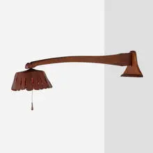 Wharton Esherick, Wall-mounted lamp, 1963, cherry, enameled metal
