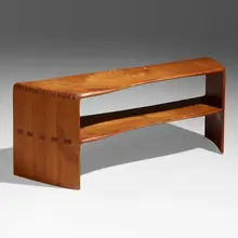 Coffee table by Wharton Esherick, 1950, cherry, sold May 2023