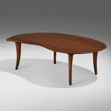 Large coffee table by Wharton Esherick, 1960, walnut, sold May 2023