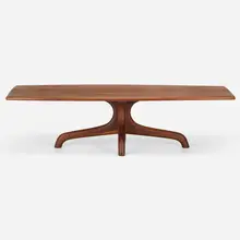 Arthur Espenet Carpenter, Dining table, 1973, laminated and carved walnut