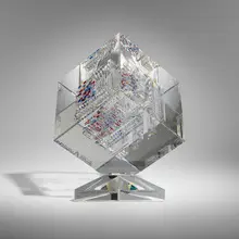 Symphonic Harmony by Jon Kuhn, 1994, ground, polished, and laminated glass, mirrored glass, sold May 2023