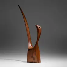 Pheasant by Wharton Esherick, 1950, padouk, sold May 2023