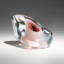 Cut Form by Harvey Littleton, 1982, hand-blown, cut and polished glass, sold May 2023